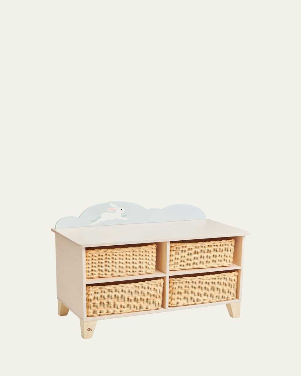 Bunny Storage Unit w/ Wicker Baskets